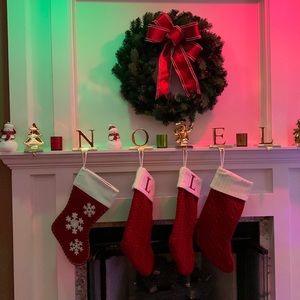 St Nicholas Square Monogram L” Christmas Stocking